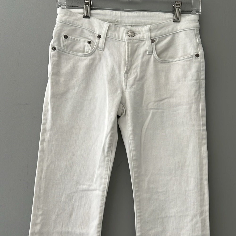Helmut Lang Straight Boot Cut Mid Rise Jean White 24 - Picture 9 of 14